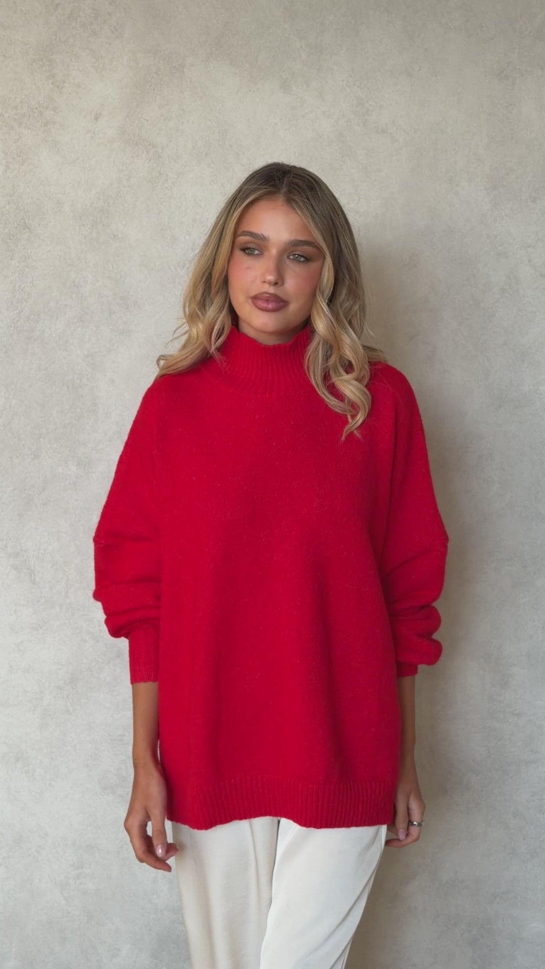 Harita Knitted Sweater - Red - Billy J