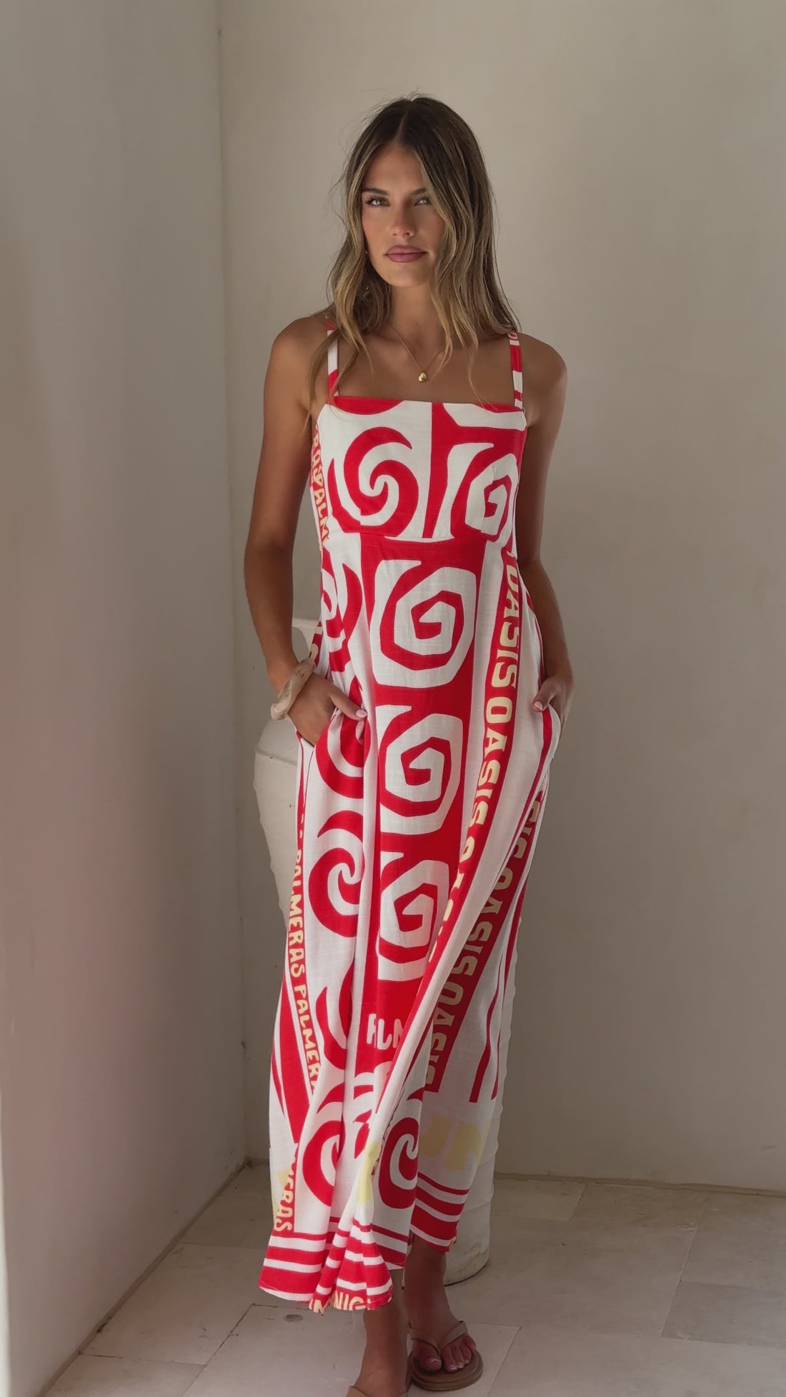 Elaine Maxi Dress - Palmeras Print - Billy J