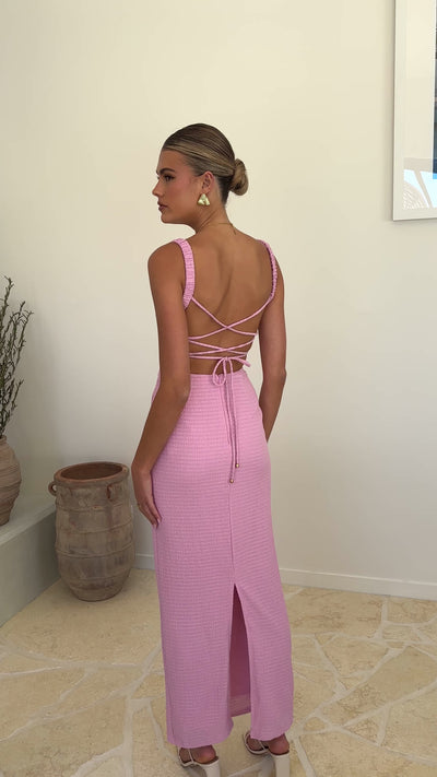 Load and play video in Gallery viewer, Gaelle Midi Dress - Pink
