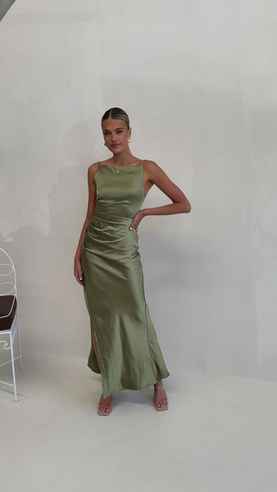 Load and play video in Gallery viewer, Ava Maxi Dress - Olive
