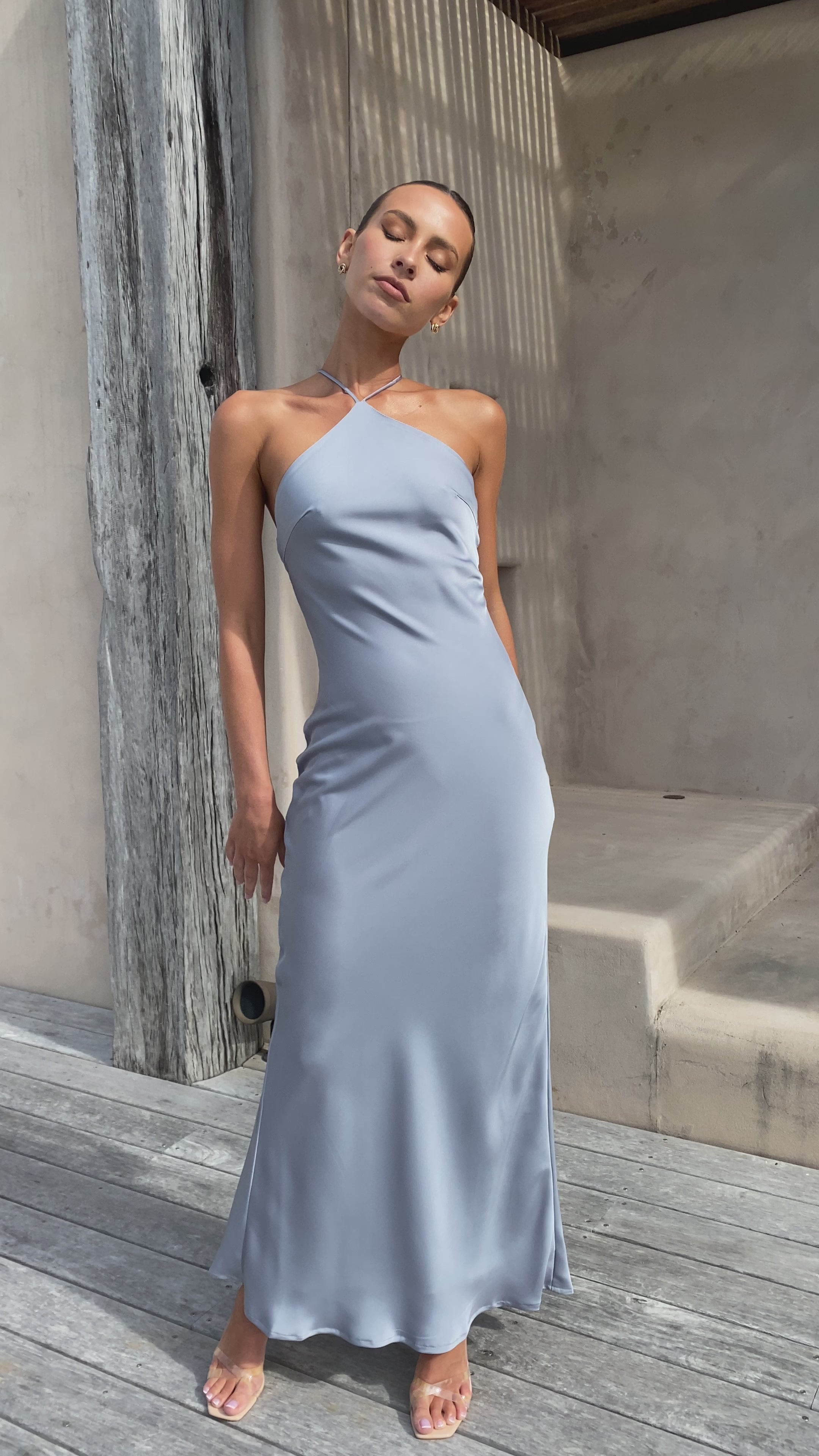 Chiara Maxi Dress - Steel Blue