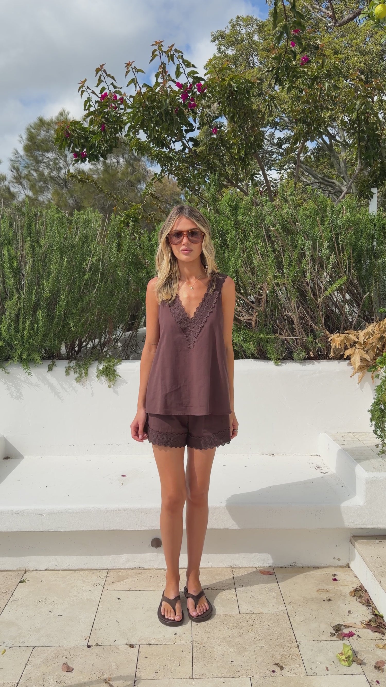 Kahlilia Top and Shorts Set - Chocolate - Billy J