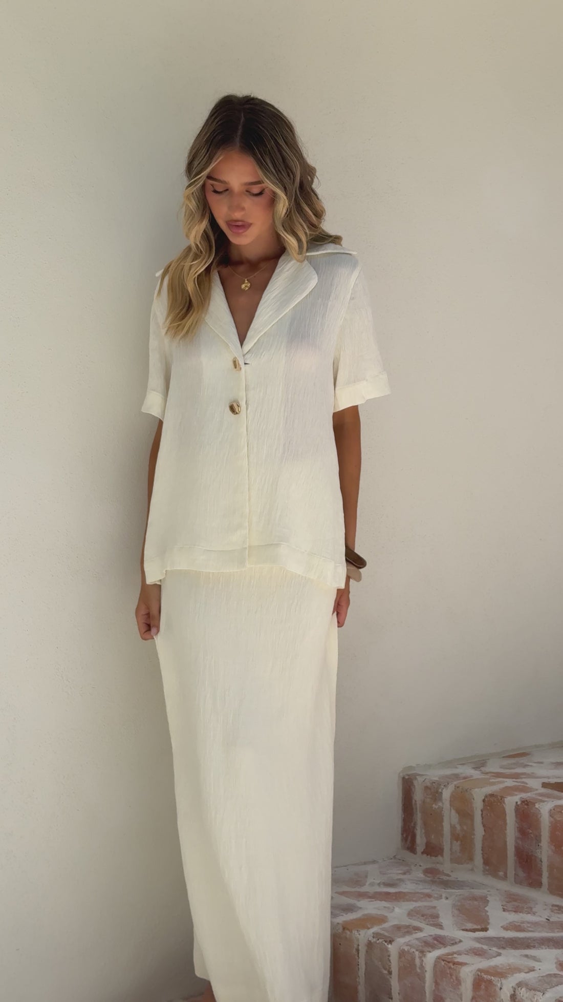 Razi Maxi Skirt - Ivory - Billy J