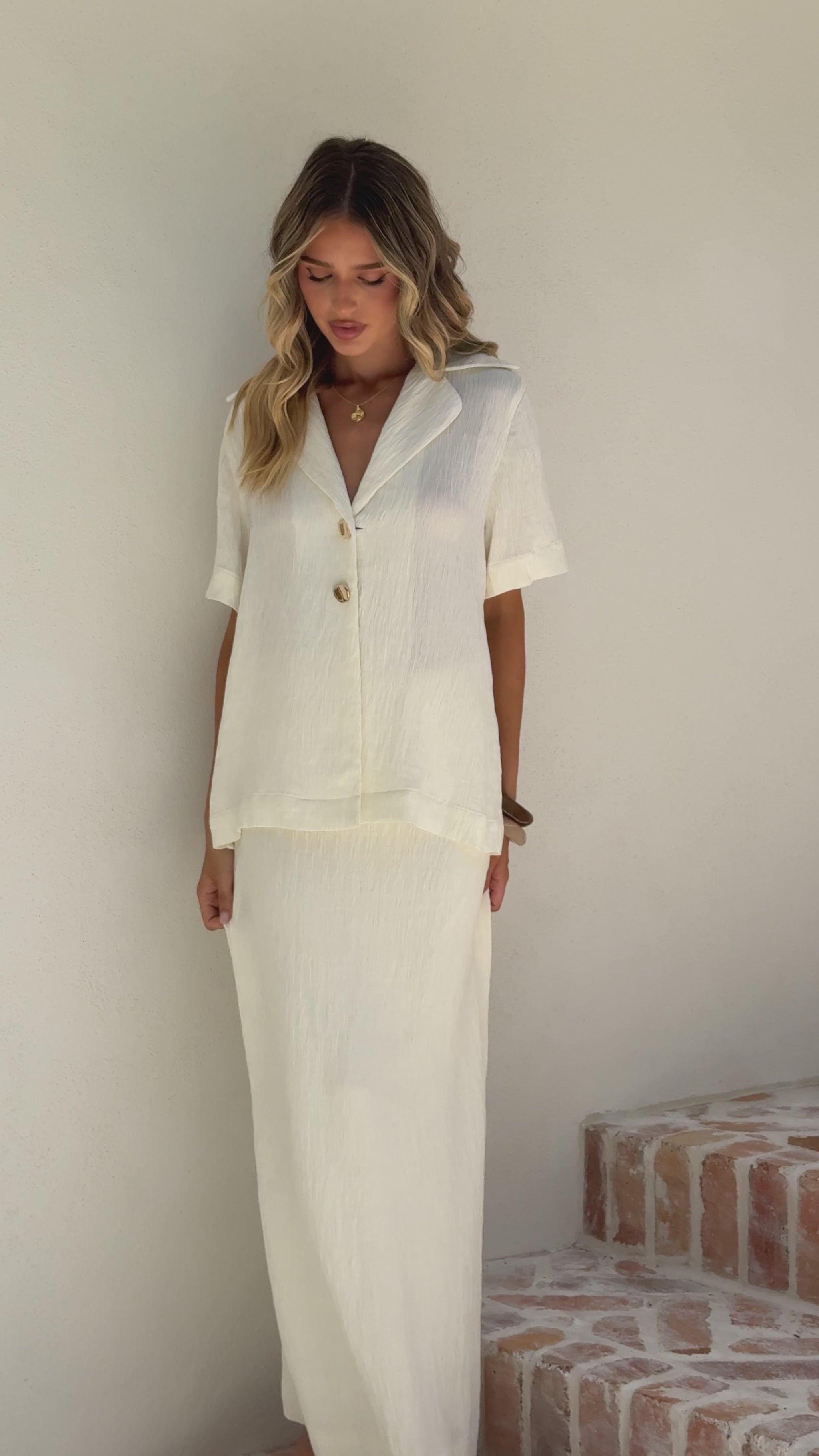 Razi Button Up Shirt - Ivory - Billy J
