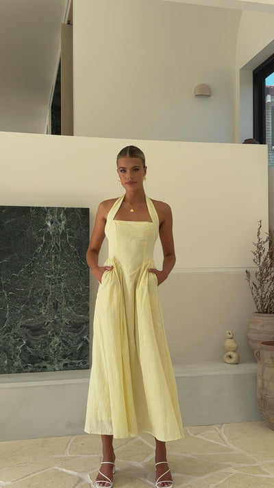 Load and play video in Gallery viewer, Caden Maxi Dress - Lemon
