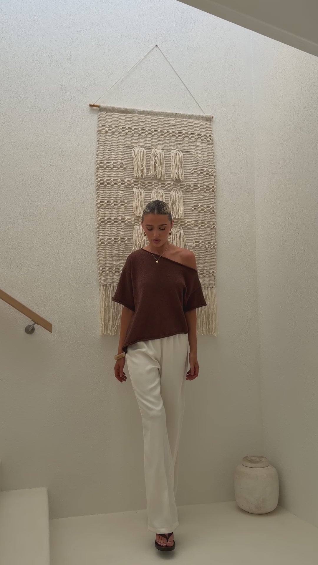 Blair Off Shoulder Tee - Chocolate - Billy J