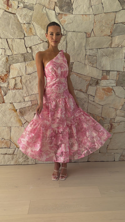 Load and play video in Gallery viewer, Jayma Maxi Dress - Baby Pink Floral
