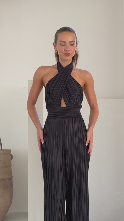 Load and play video in Gallery viewer, Frances Jumpsuit - Black - Billy J
