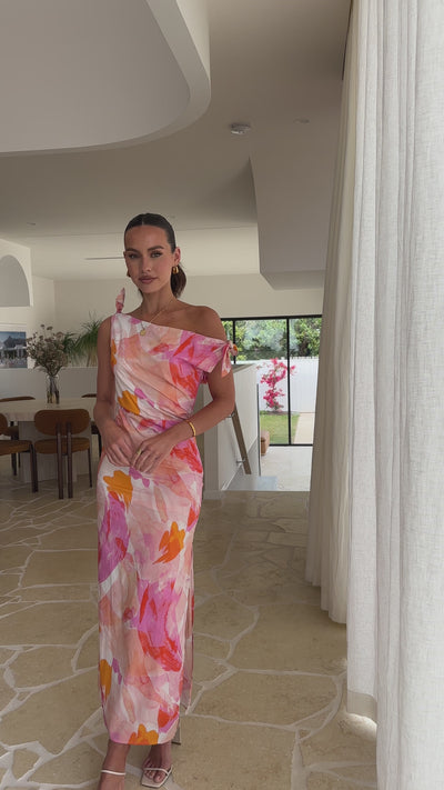 Load and play video in Gallery viewer, Simone Maxi Dress - Pink Floral
