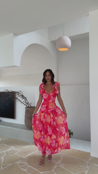 Load and play video in Gallery viewer, Alma Maxi Dress - Blood Orange
