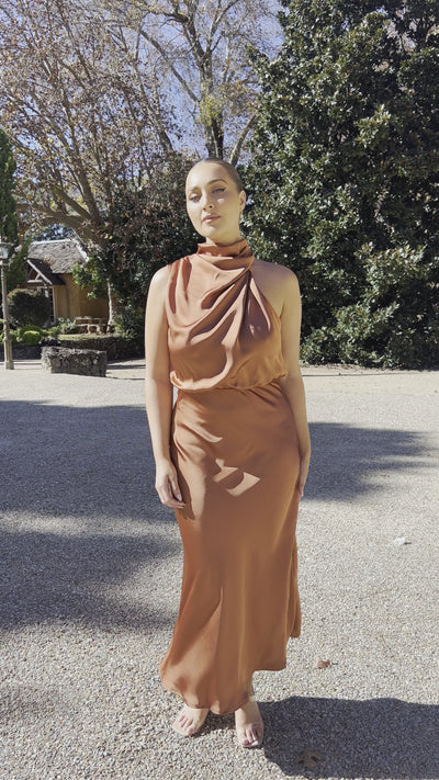 Load and play video in Gallery viewer, Esther Maxi Dress - Copper
