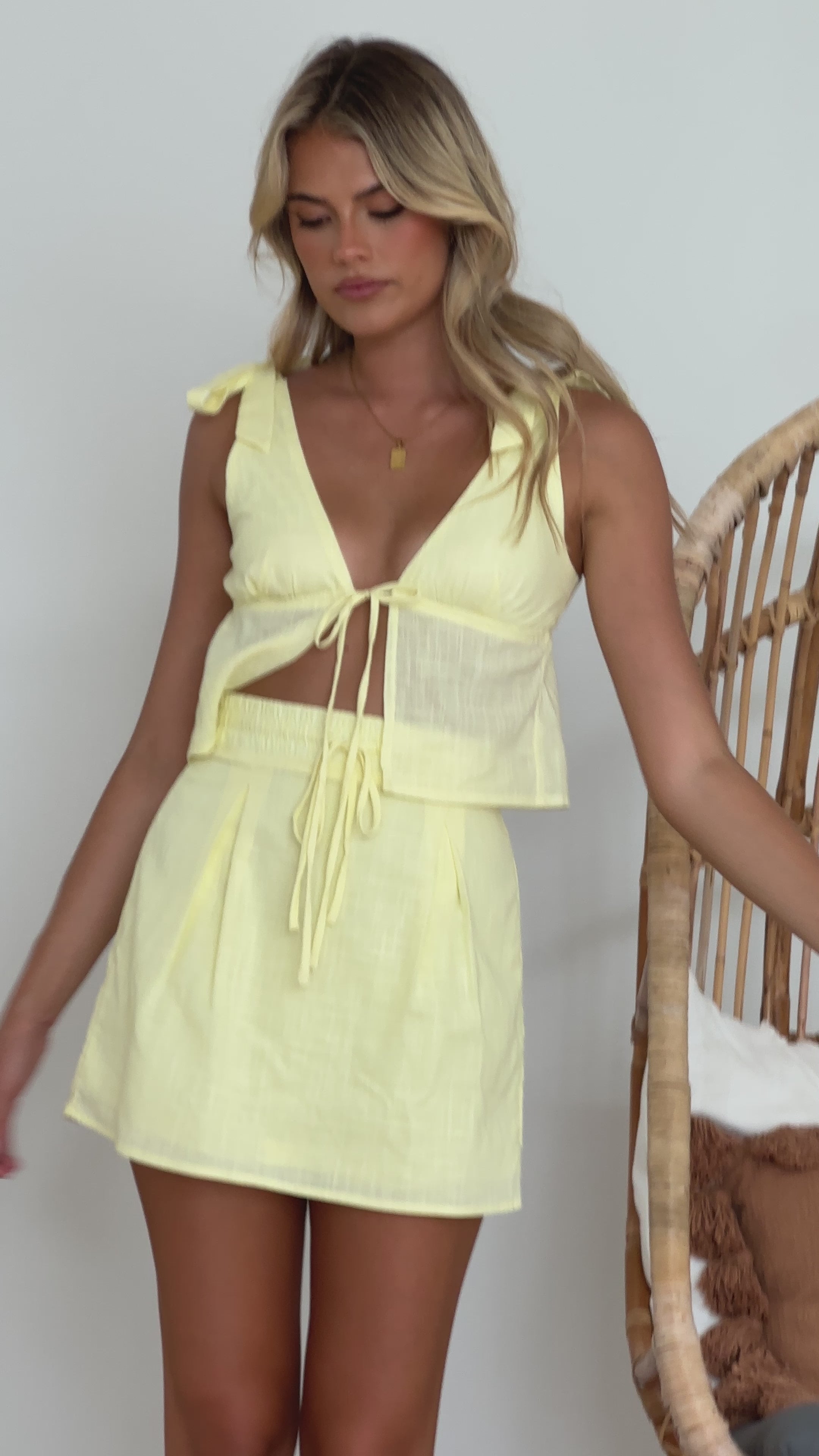 Jailia Mini Skirt - Yellow