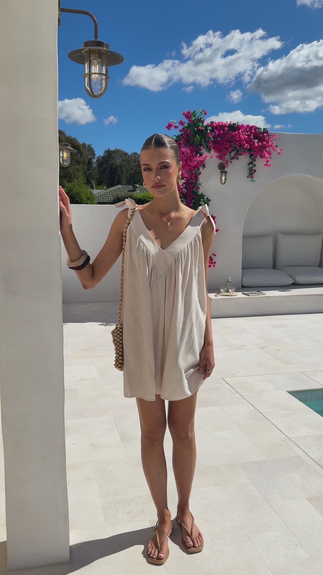 Lanna Mini Dress - Beige - Billy J