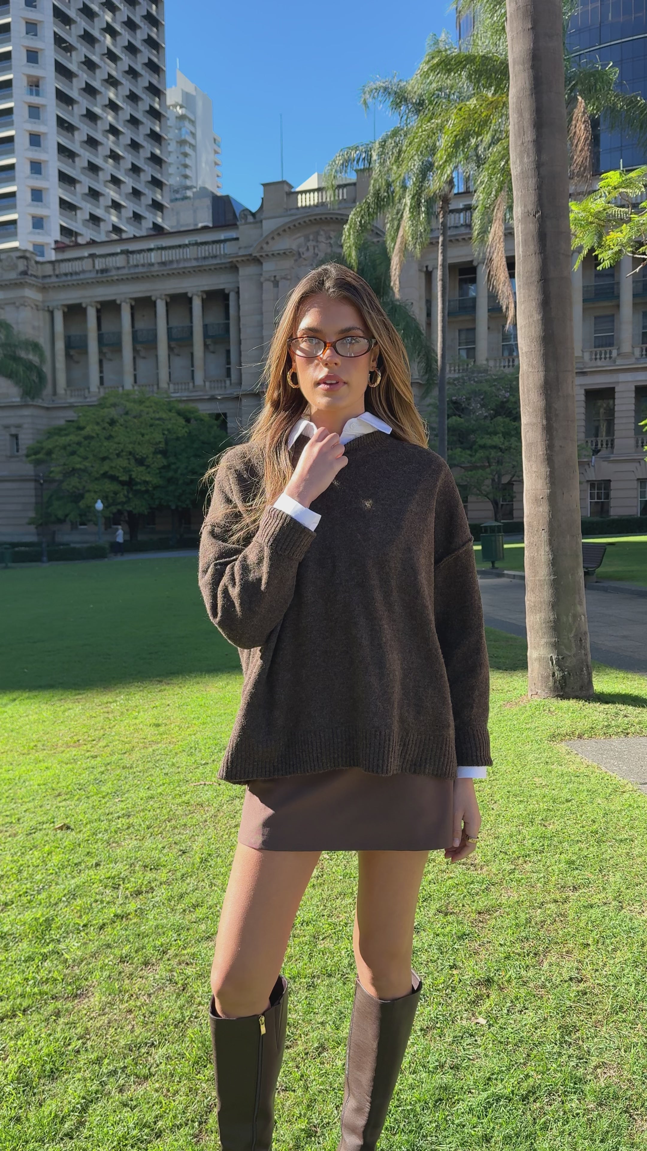 Load video: Haven Knit Sweater - Chocolate - Billy J