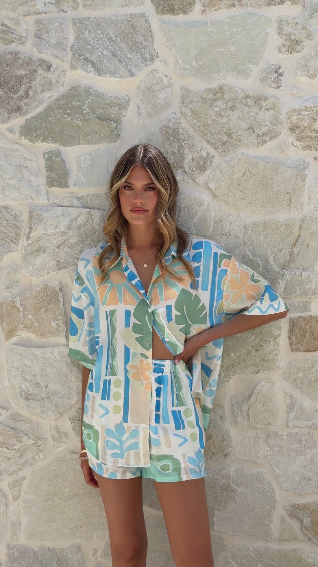 Kelsea Button Up Shirt - Summer Breeze - Billy J