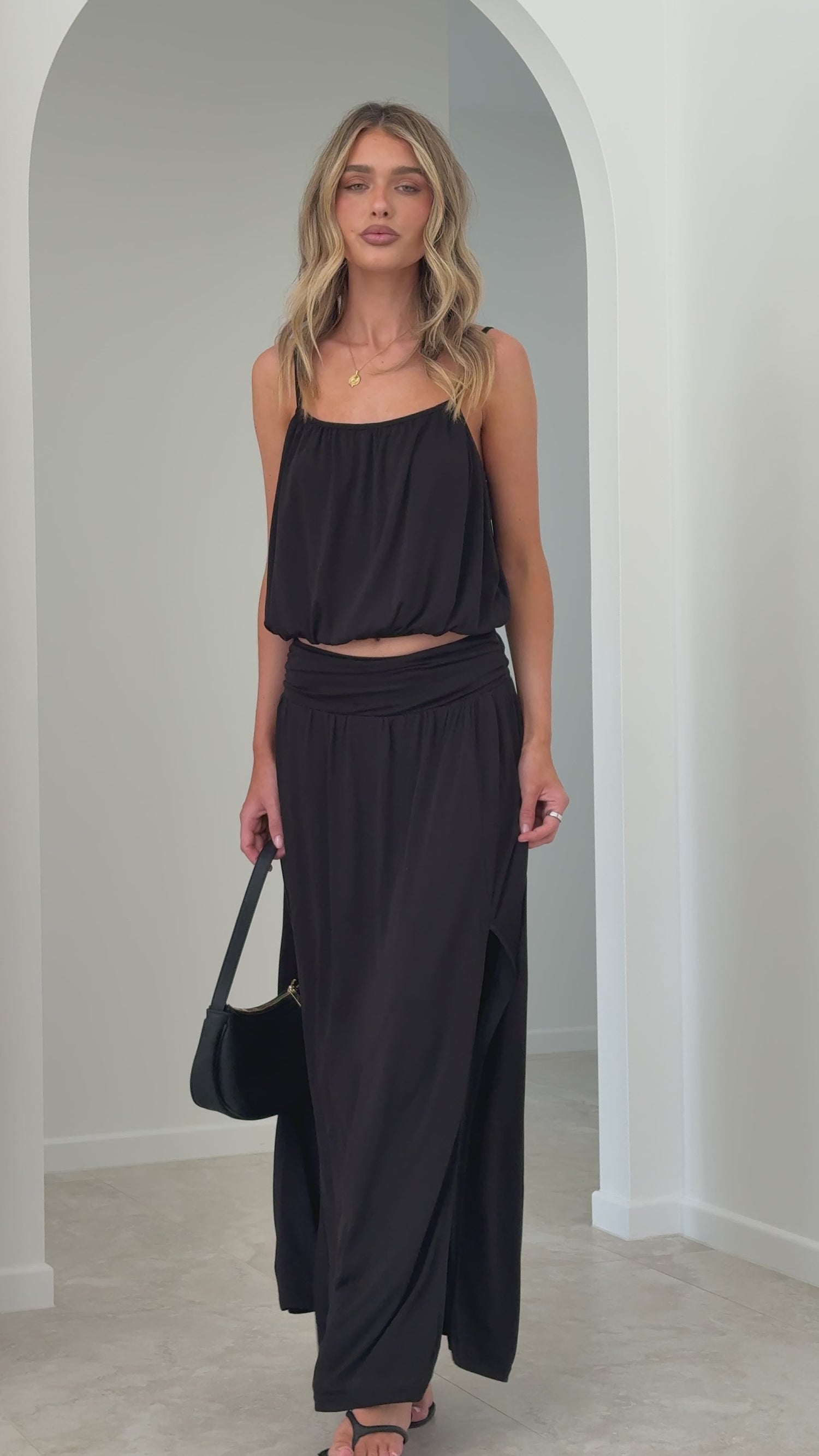 Stacie Maxi Skirt - Black - Billy J