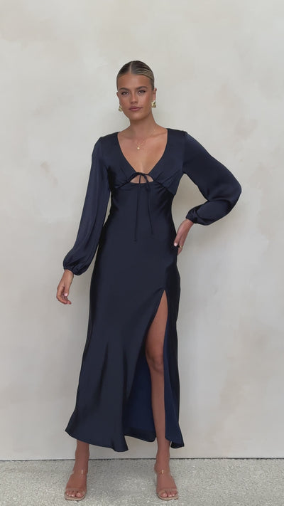 Load and play video in Gallery viewer, Brigitte Maxi Dress - Navy
