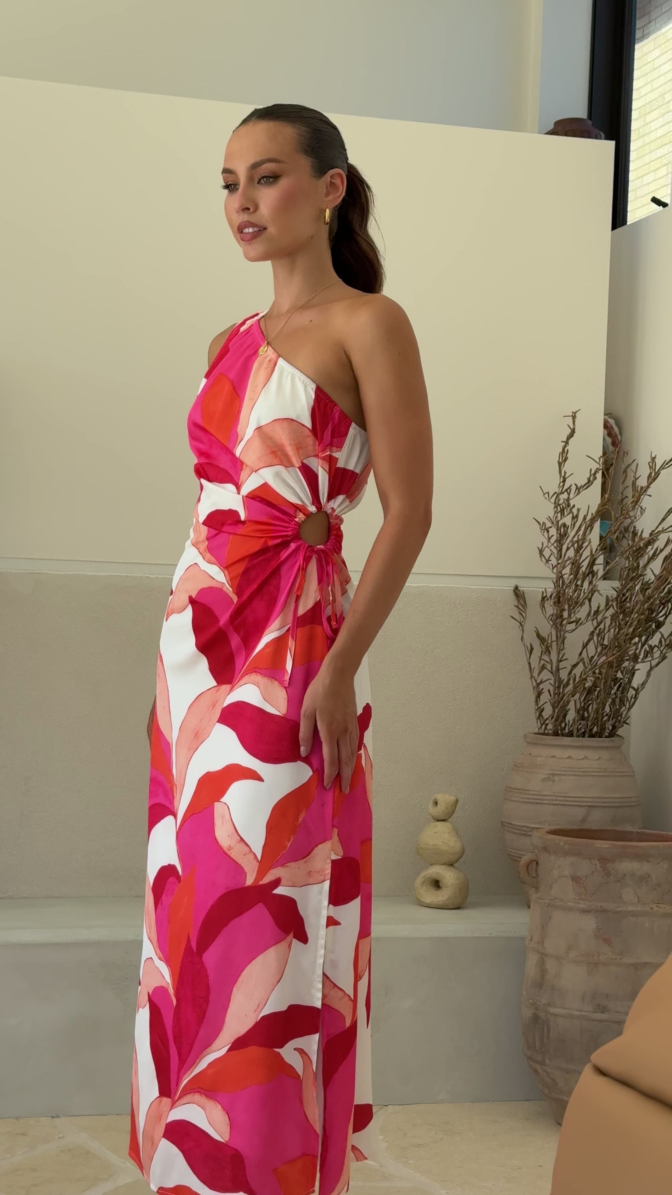 Talisa Maxi Dress - Pink / Orange Floral