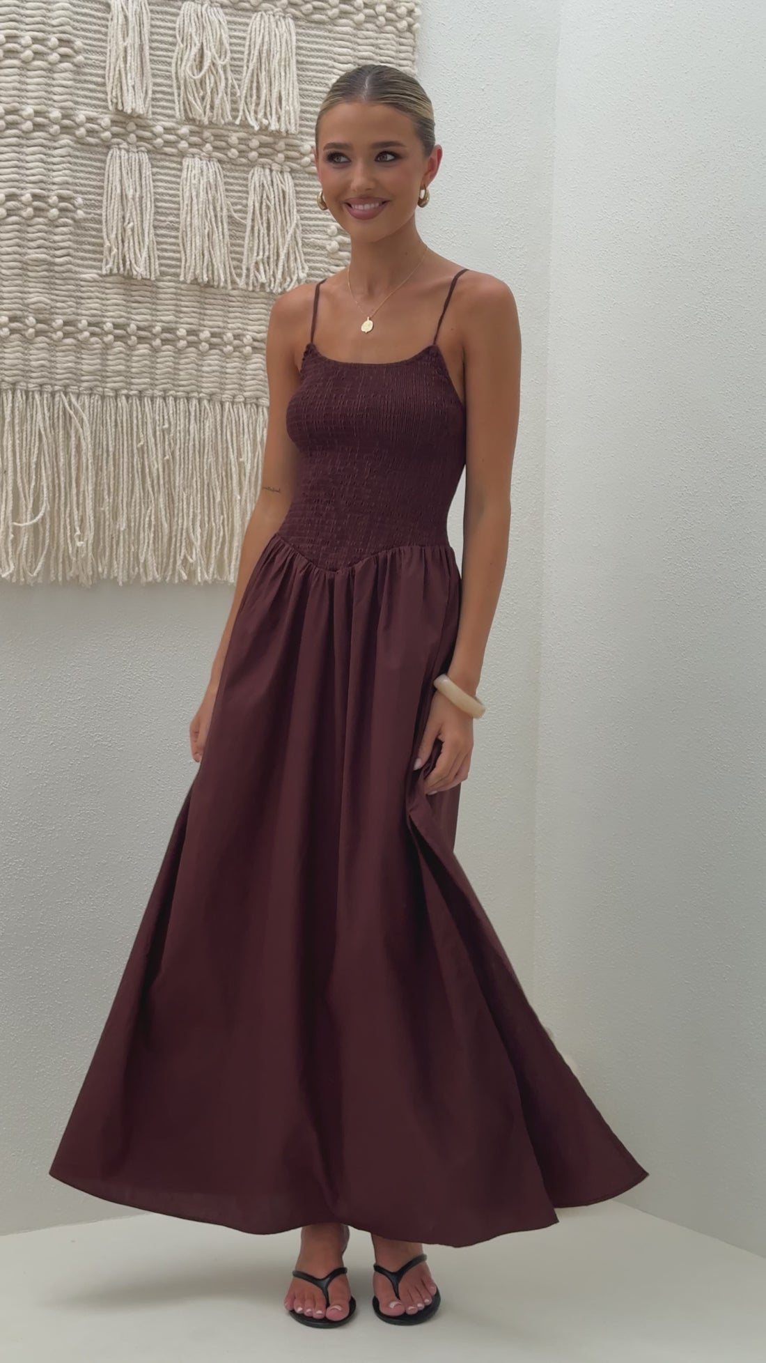 Gena Maxi Dress - Chocolate - Billy J