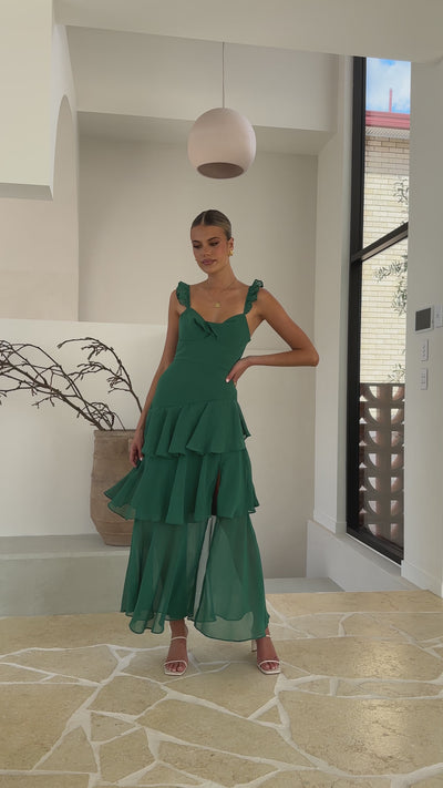 Load and play video in Gallery viewer, Achelle Maxi Dress - Forest Green
