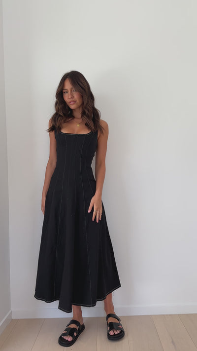 Load and play video in Gallery viewer, Blake Maxi Dress - Black
