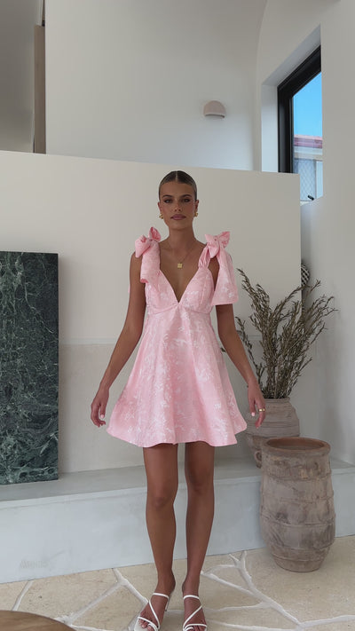 Load and play video in Gallery viewer, Sarai Mini Dress - Blush
