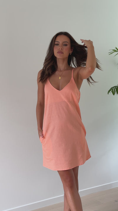 Load and play video in Gallery viewer, Bardia Mini Dress - Melon
