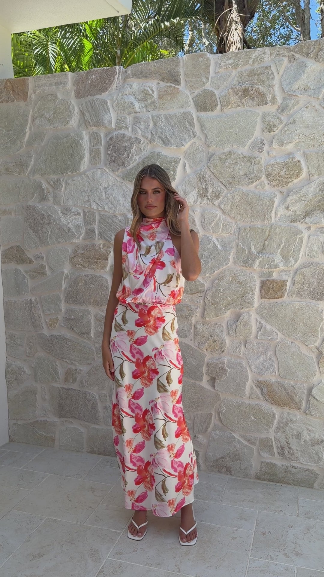 Marlie Maxi Dress - Pink Floral - Billy J