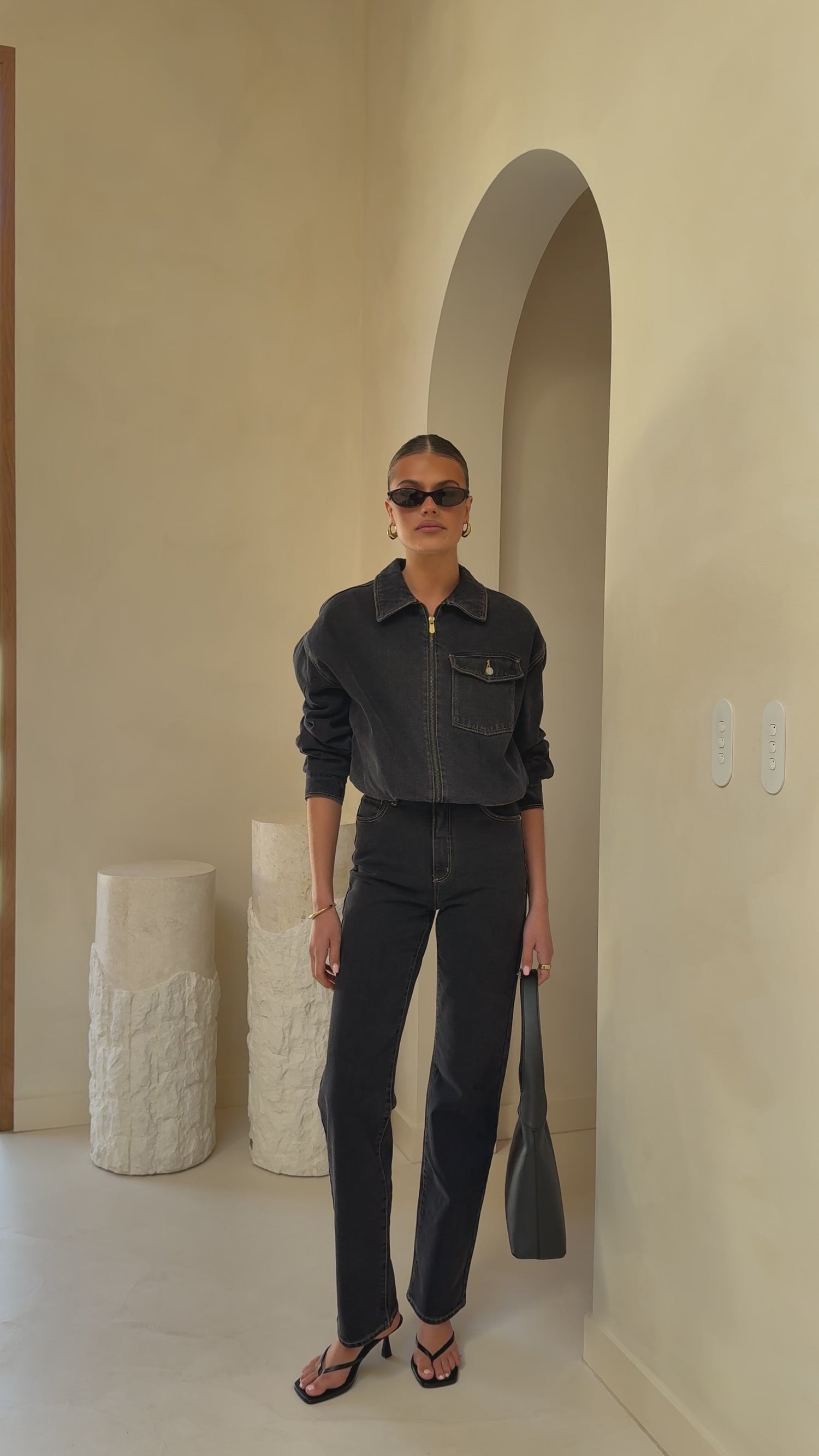 Abrand Denim Bomber Cara - Washed Black - Billy J