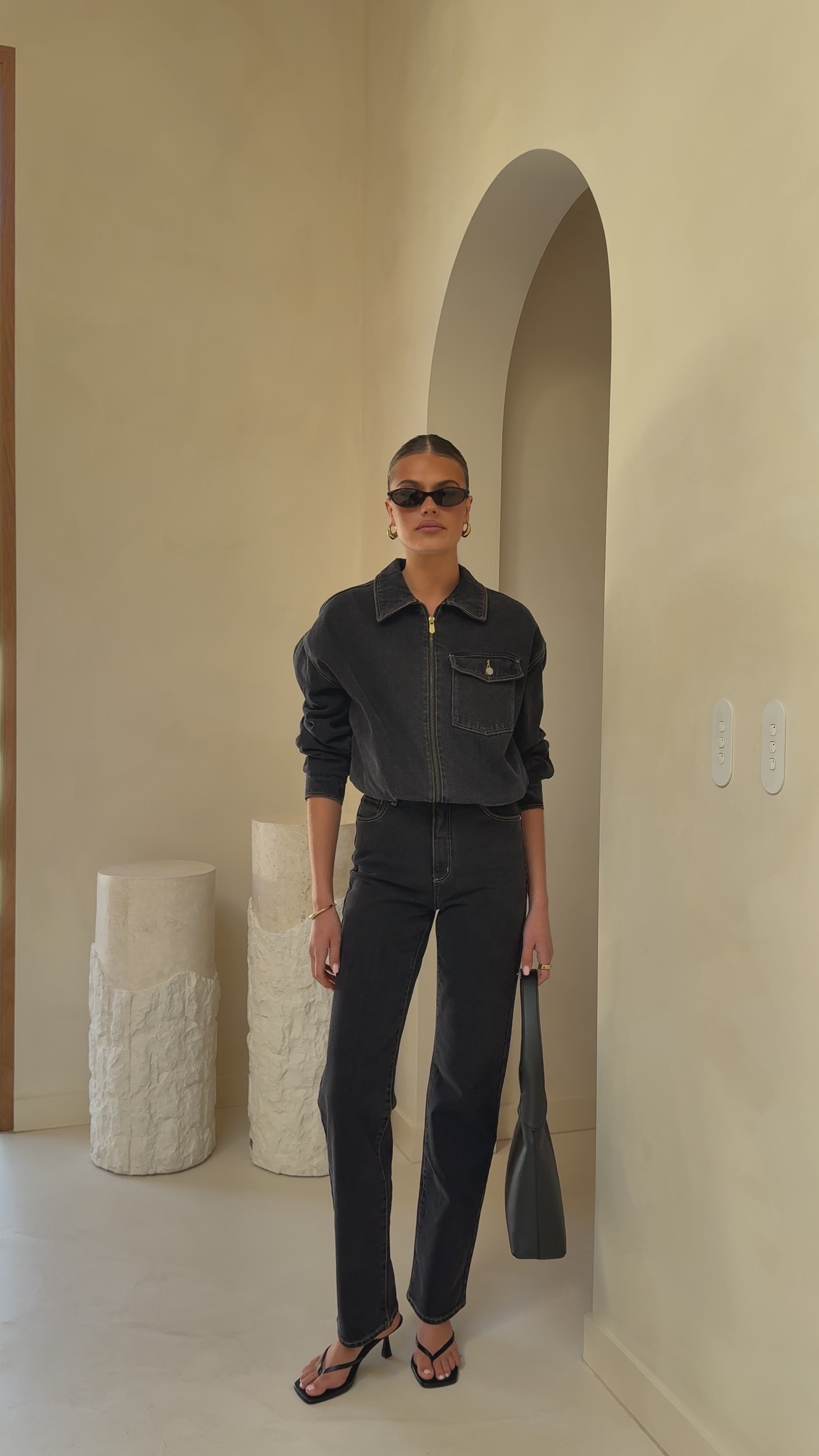Abrand Denim Bomber Cara - Washed Black - Billy J