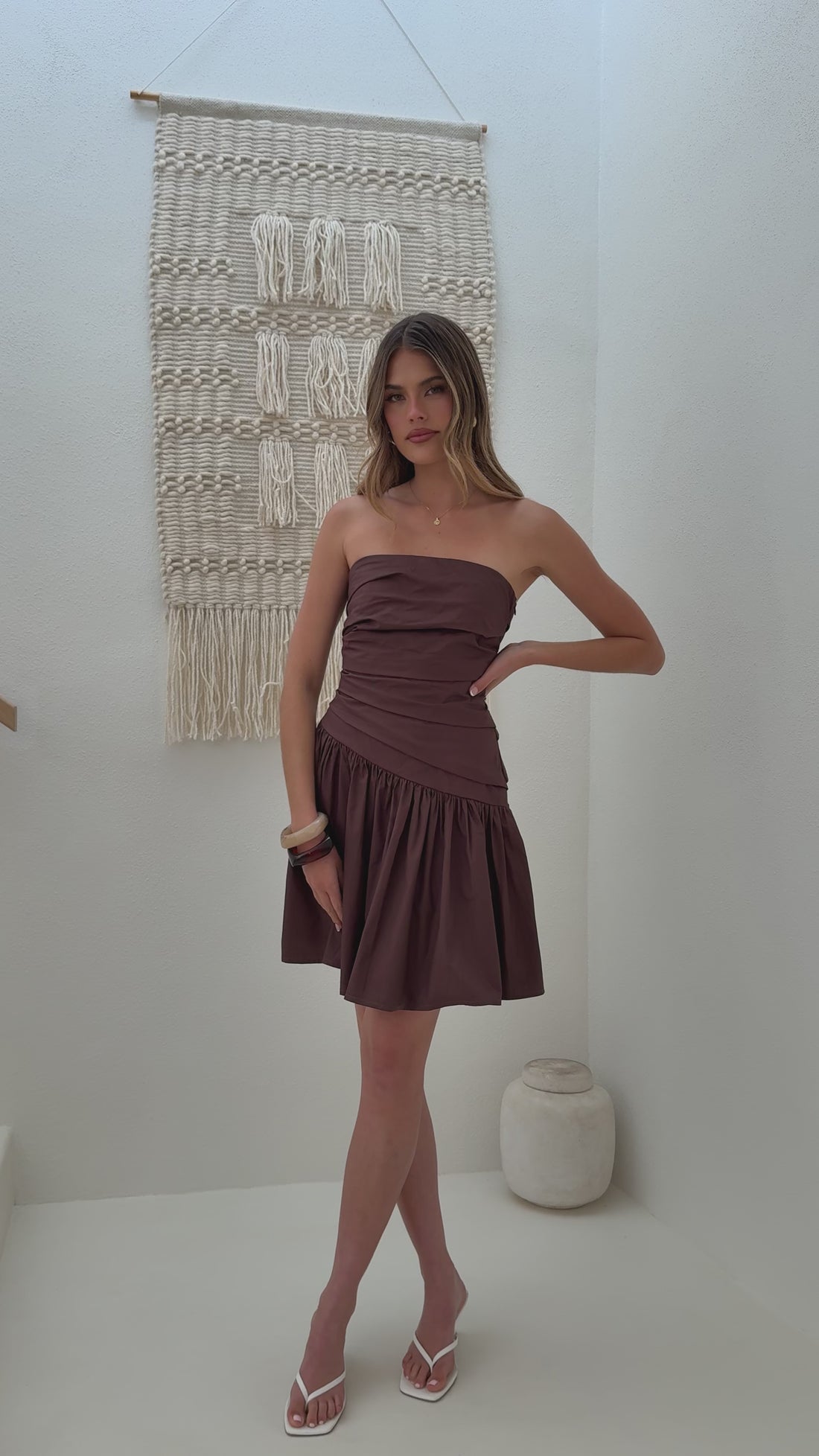 Selena Mini Dress - Chocolate - Billy J