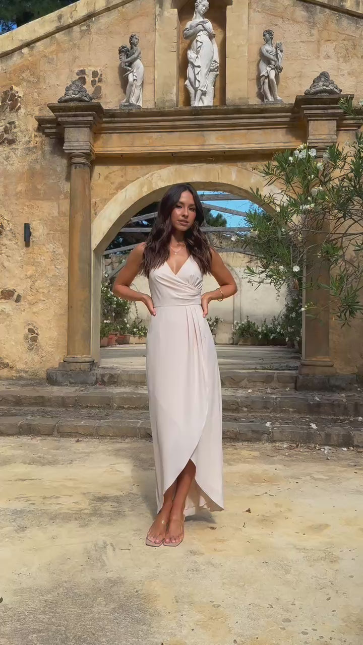 Pamela V Neck Maxi Dress - Ivory - Billy J
