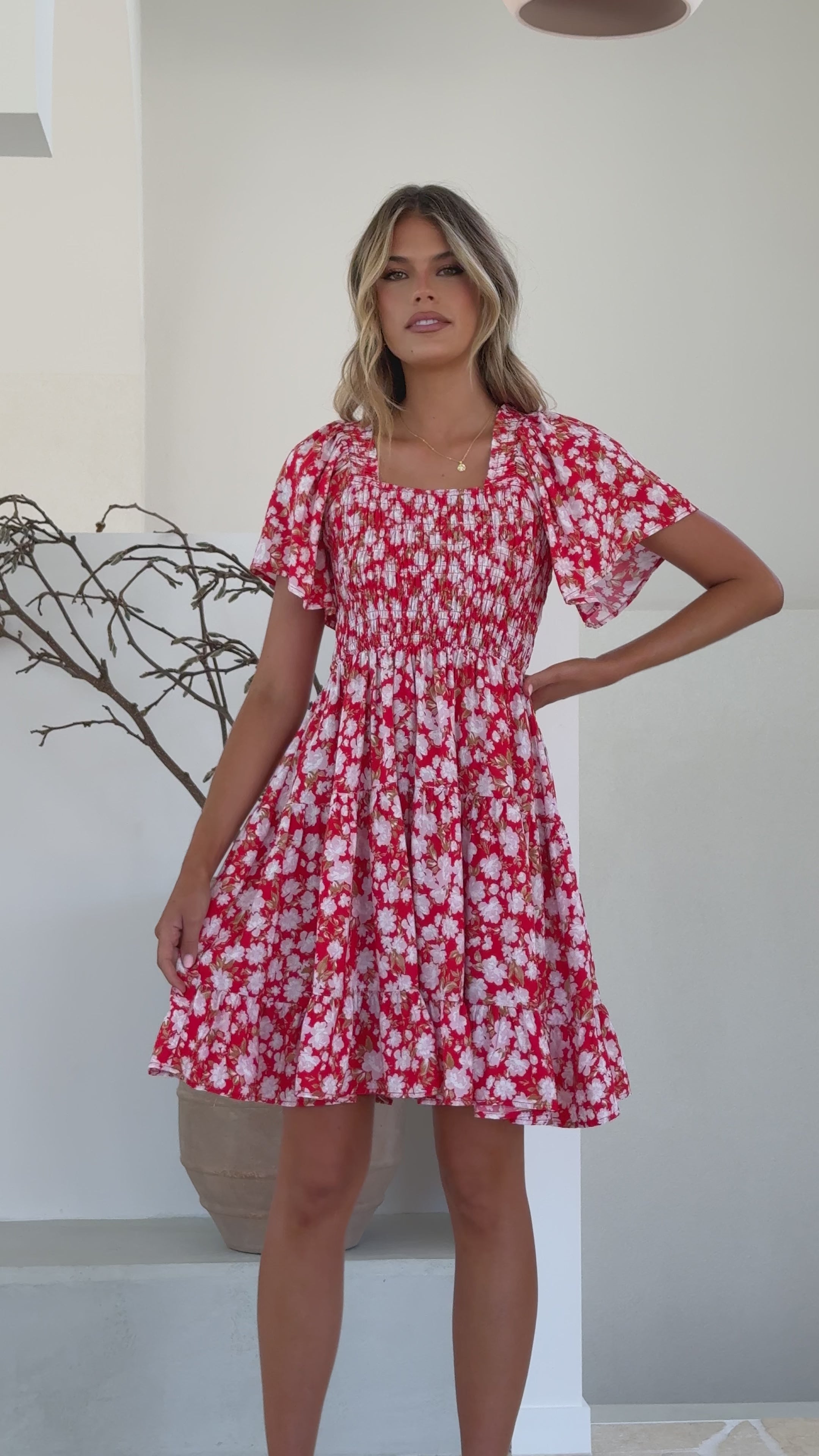 Sammi Mini Dress - Red Floral