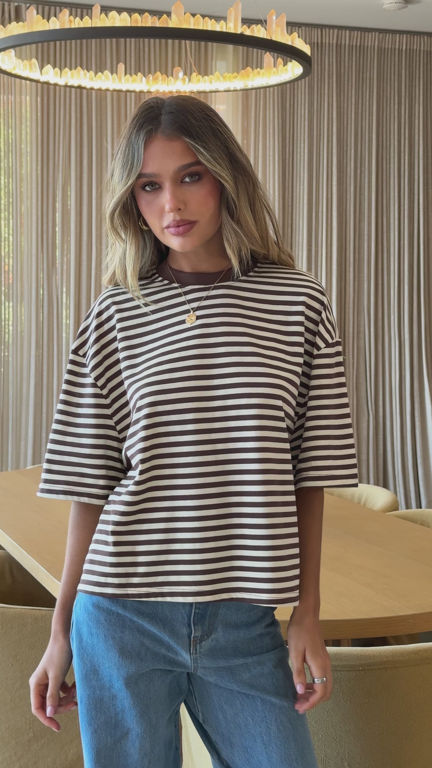 Paige Tee - Chocolate Stripe - Billy J