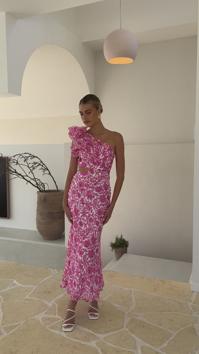 Load and play video in Gallery viewer, Amina Maxi Dress - Pink Floral
