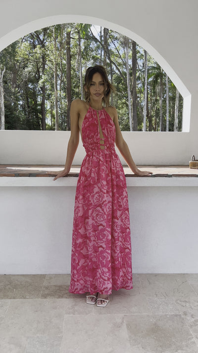 Load and play video in Gallery viewer, Ivy Maxi Dress - Pink Print
