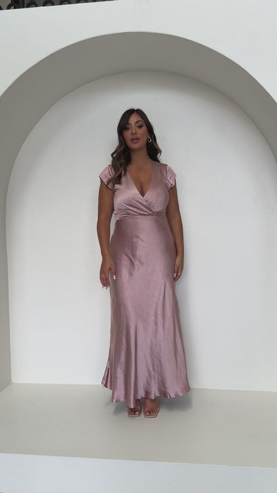 Load and play video in Gallery viewer, Selma Maxi Dress - Dusty Pink
