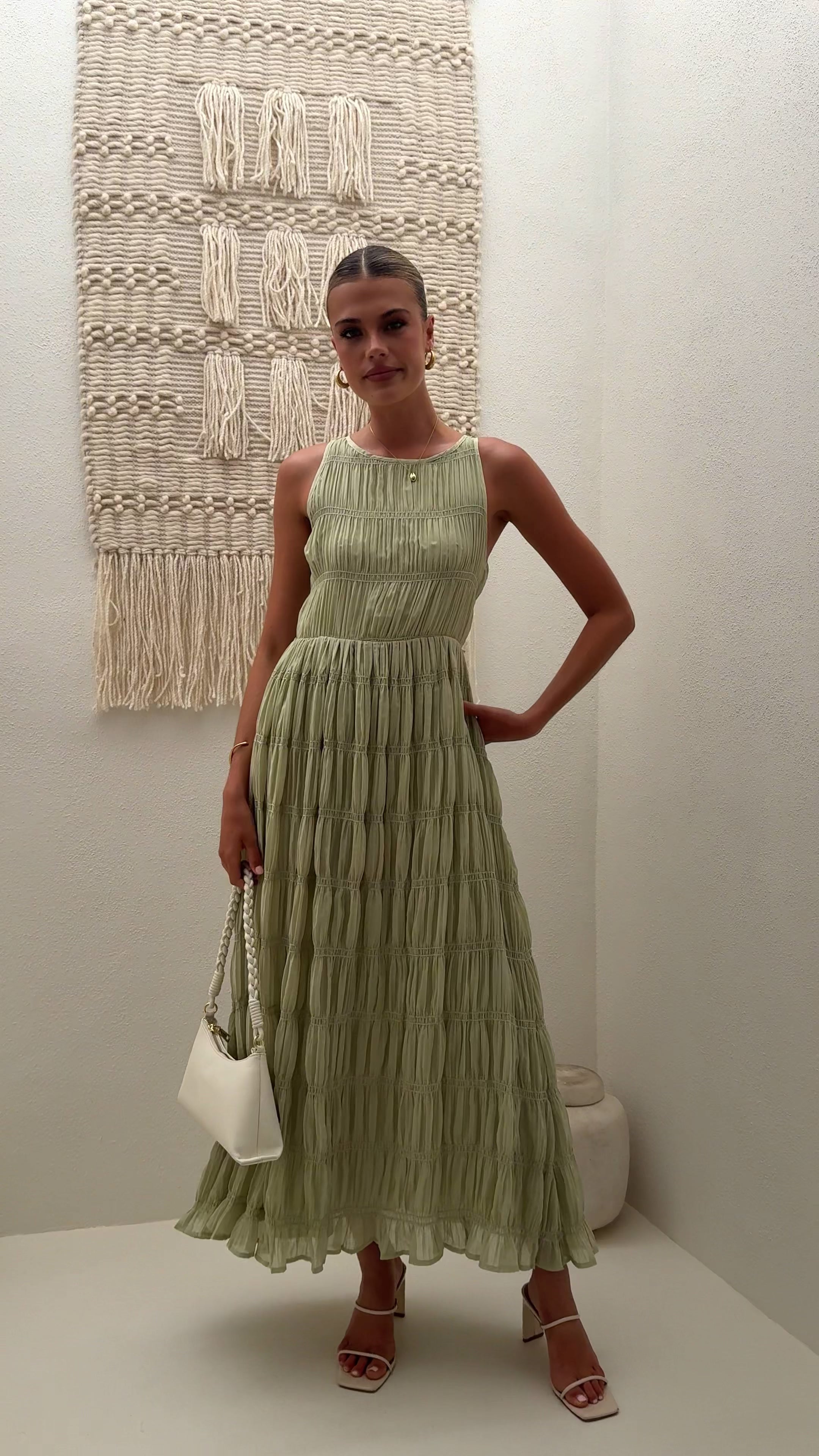 Load video: Lassie Maxi Dress - Sage - Billy J