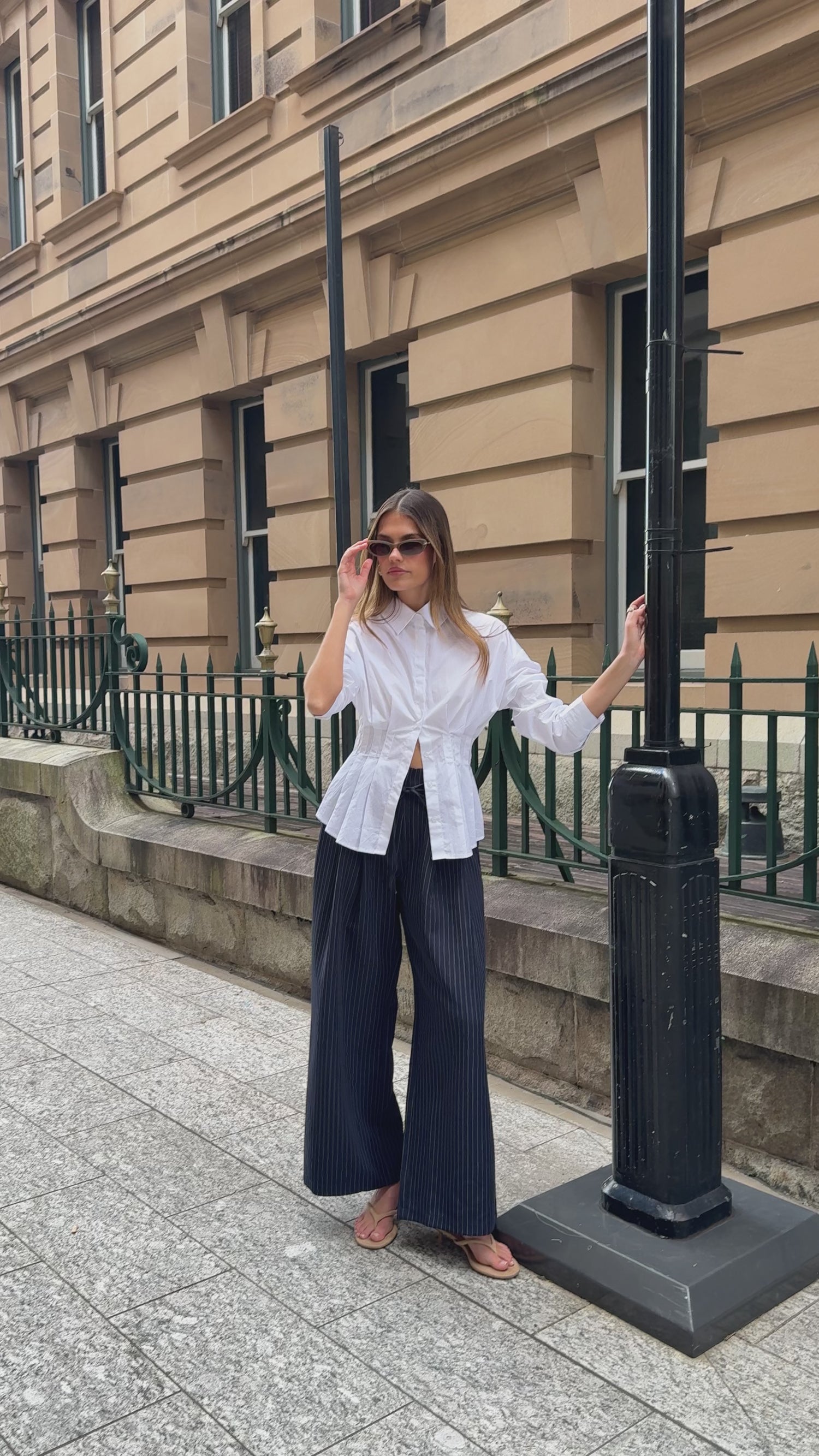 Issay Pants - Navy Pinstripe - Billy J