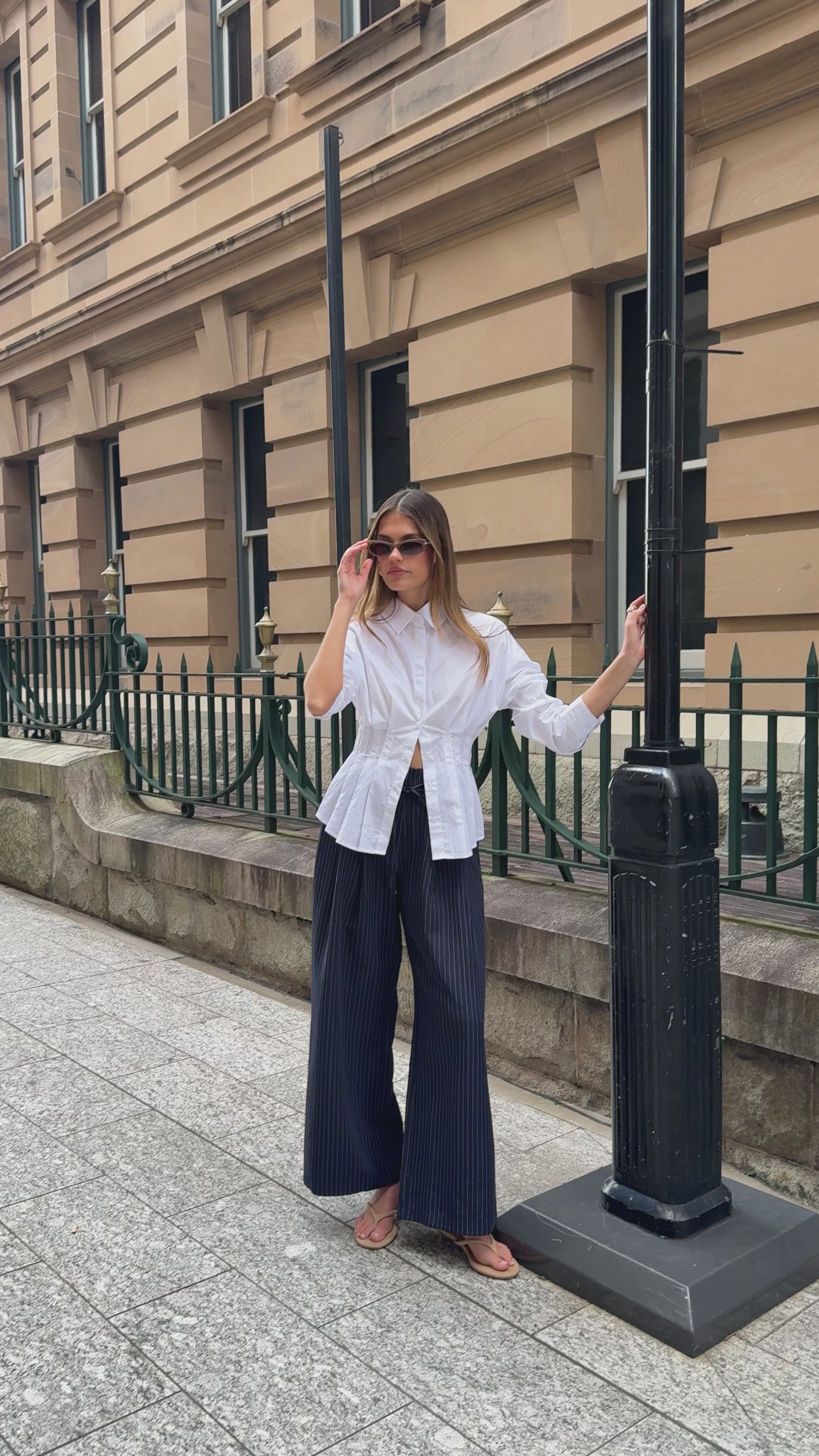 Issay Pants - Navy Pinstripe - Billy J