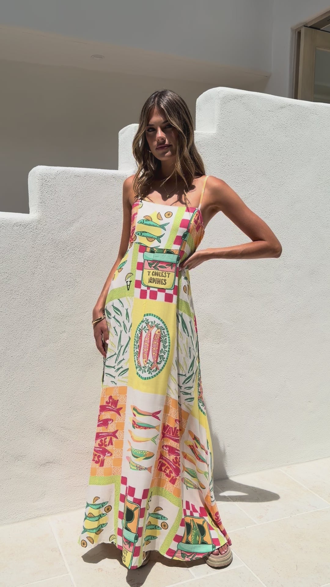 Load video: Zeena Maxi Dress - Sardinia Print - Billy J
