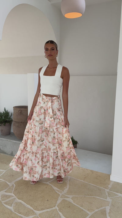 Load and play video in Gallery viewer, Bahari Maxi Skirt - Blossom Print
