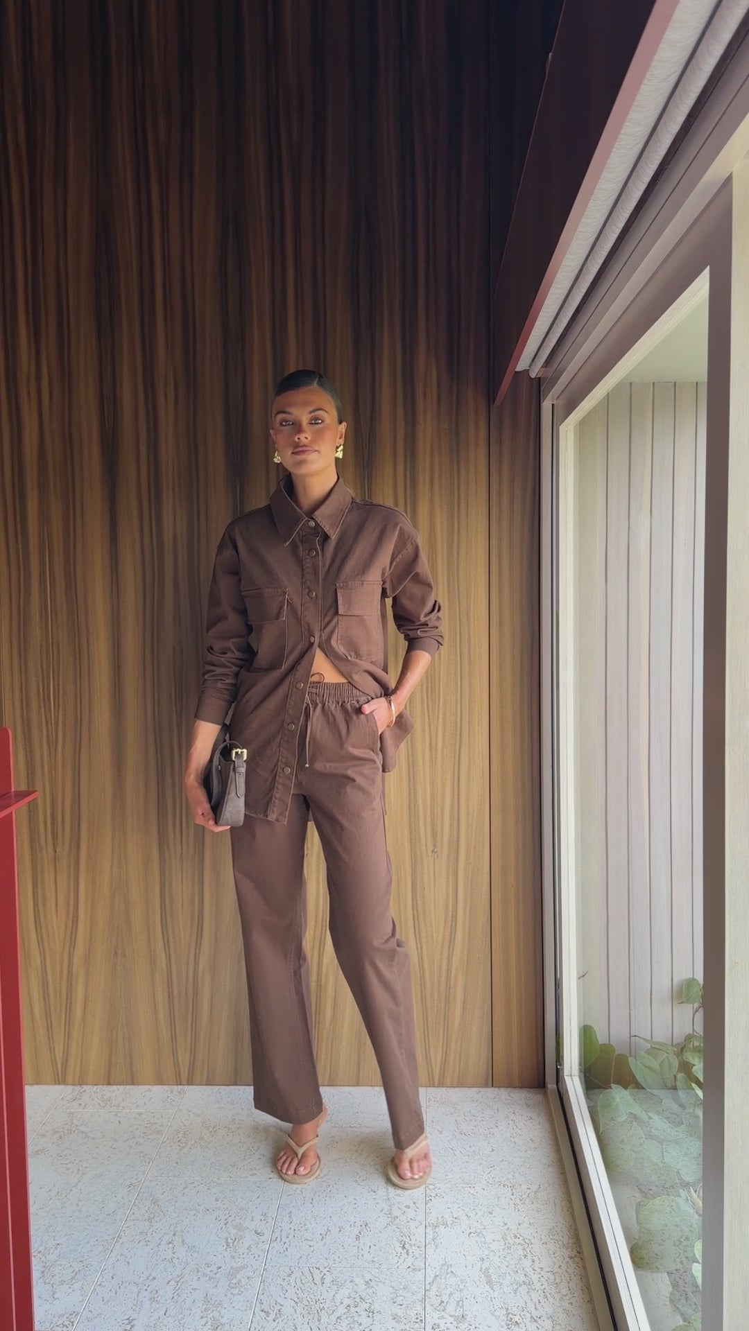 Zenia Long Sleeve Denim Shirt - Chocolate - Billy J