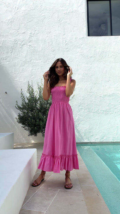 Load and play video in Gallery viewer, Cely Midi Dress - Pink

