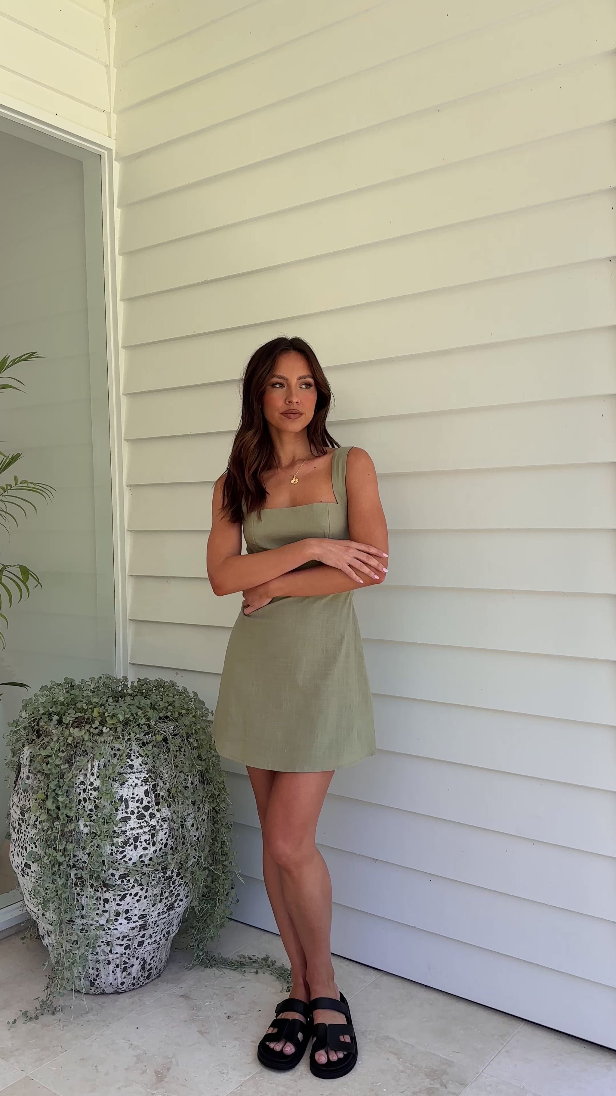 Nadalia Mini Dress - Sage - Billy J