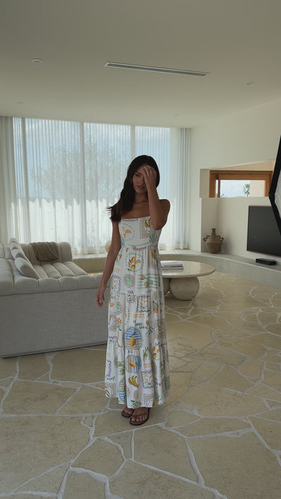 Load and play video in Gallery viewer, Kai Maxi Dress - Dolce Vita Print
