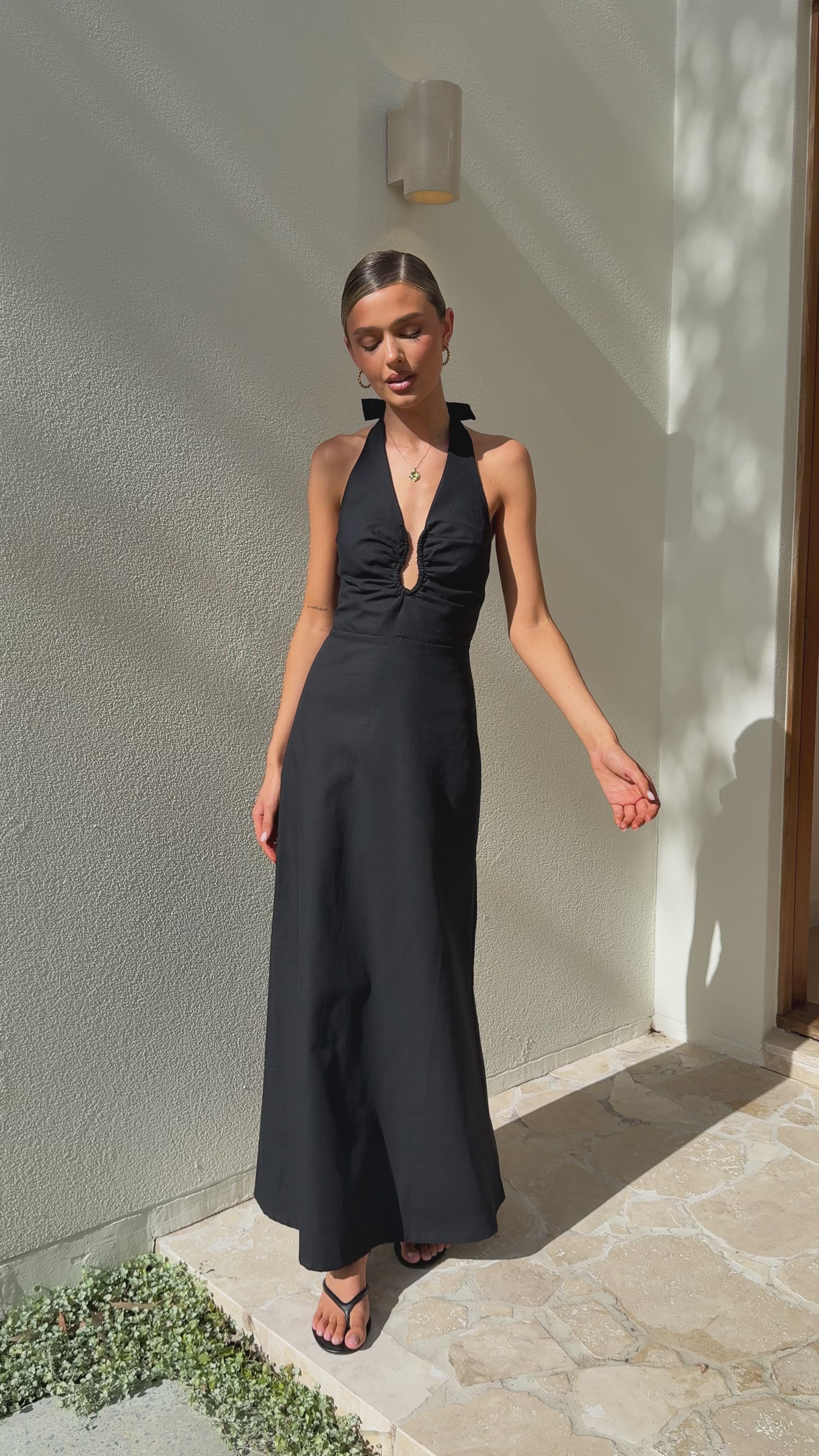 Load video: Larna Maxi Dress - Black - Billy J
