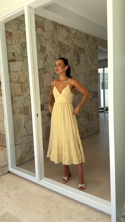Load and play video in Gallery viewer, Addilyn Midi Dress - Yellow
