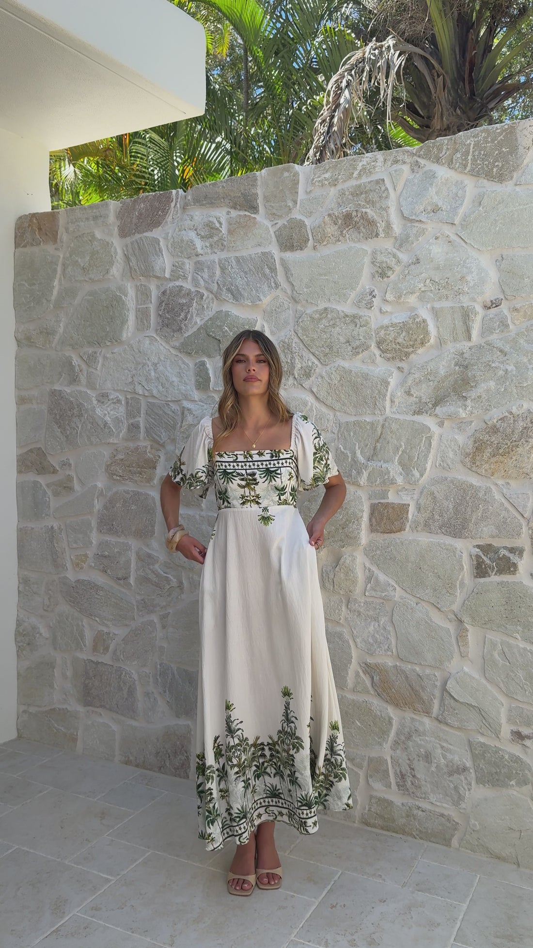 Tamar Maxi Dress - Palm Garden - Billy J