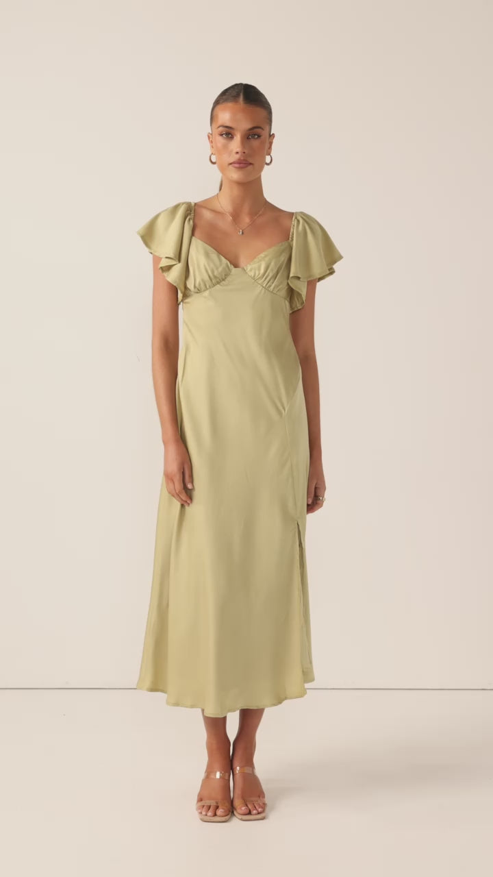 Louisa Midi Dress - Olive - Billy J